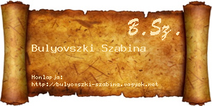 Bulyovszki Szabina névjegykártya